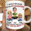 Dad Grandpa I Smile Because You Are My Daughters Sons Grandkids - Personalized Mug Dad Grandpa I Smile Because You Are My Daughters Sons Grandkids - Personalized Mug