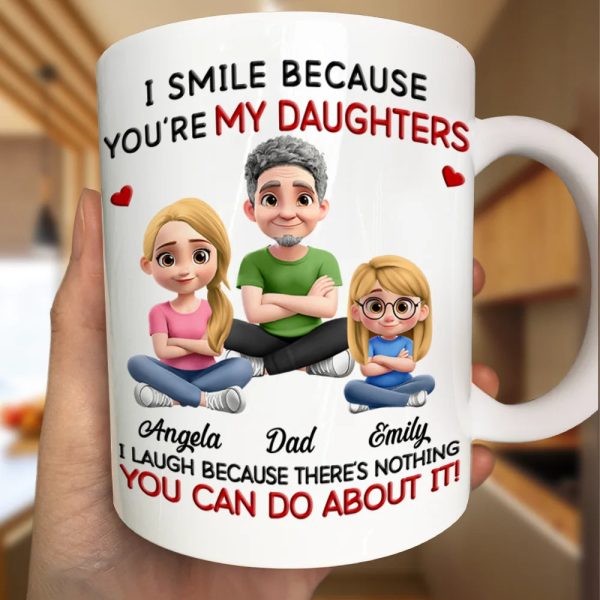 Dad Grandpa I Smile Because You Are My Daughters Sons Grandkids - Personalized Mug Dad Grandpa I Smile Because You Are My Daughters Sons Grandkids - Personalized Mug