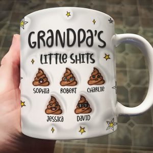 Dad Grandpa Mom Grandma Little Sh*t Personalized 3D Inflated Printed Mug