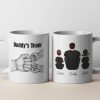 Dad Grandpa Team Fist Bump Sitting Back View Personalized Mug, Unique Father's Day Gift for Dad, Gift for Husband