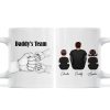 Dad Grandpa Team Fist Bump Sitting Back View Personalized Mug, Unique Father's Day Gift for Dad, Gift for Husband