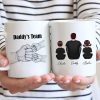 Dad Grandpa Team Fist Bump Sitting Back View Personalized Mug, Unique Father's Day Gift for Dad, Gift for Husband