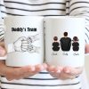 Dad Grandpa Team Fist Bump Sitting Back View Personalized Mug, Unique Father's Day Gift for Dad, Gift for Husband