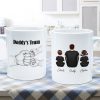 Dad Grandpa Team Fist Bump Sitting Back View Personalized Mug, Unique Father's Day Gift for Dad, Gift for Husband