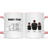 Dad Grandpa Team Fist Bump Sitting Back View Personalized Mug, Unique Father's Day Gift for Dad, Gift for Husband