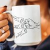 Dad Hand Bumps Custom Kids' Names - Personalized Mug