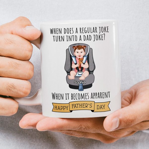 Dad Joke Father's Day Personalized Mug For New Parent, Gift For New Dad, Newborn