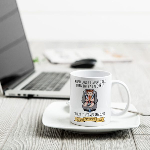 Dad Joke Father's Day Personalized Mug For New Parent, Gift For New Dad, Newborn