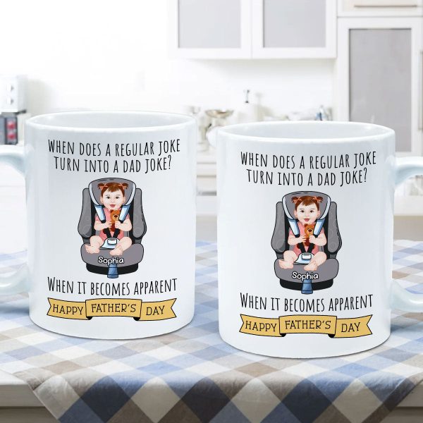 Dad Joke Father's Day Personalized Mug For New Parent, Gift For New Dad, Newborn