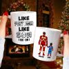 Dad Kid Like Father Like Kids, Personalized White Mug, Gift For Dad