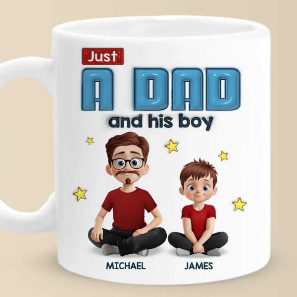 Dad Life Starts With Love - Family Personalized Custom 3D Inflated Effect Printed Mug - Father's Day, Gift For Dad