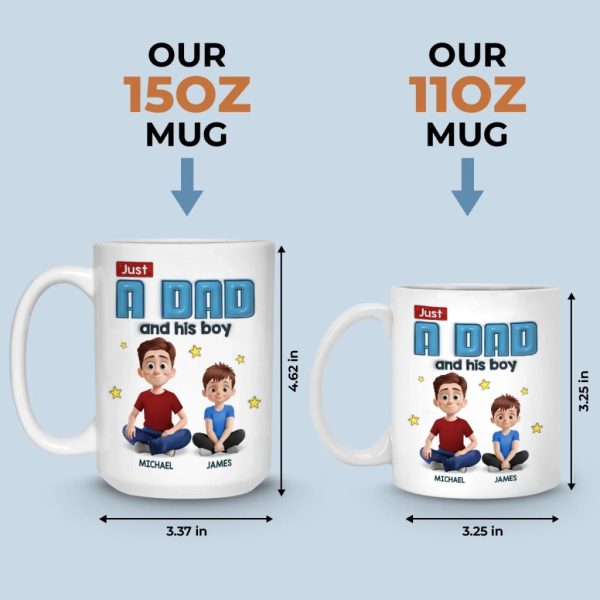 Dad Life Starts With Love - Family Personalized Custom 3D Inflated Effect Printed Mug - Father's Day, Gift For Dad