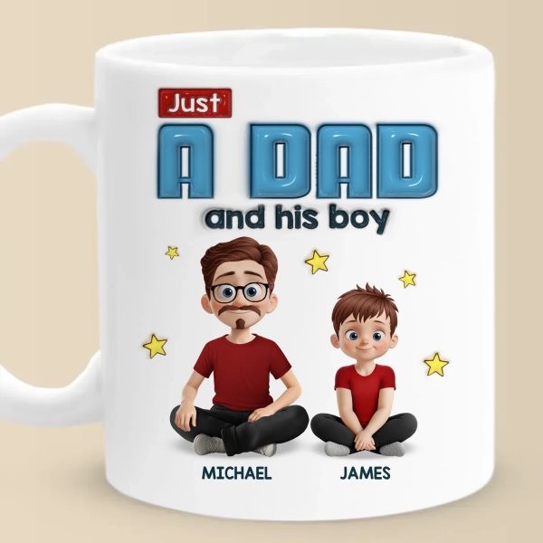 Dad Life Starts With Love - Family Personalized Custom 3D Inflated Effect Printed Mug - Father's Day, Gift For Dad