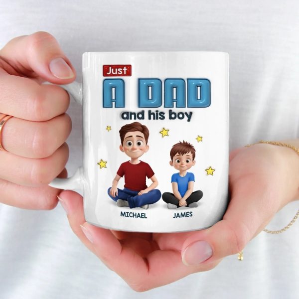 Dad Life Starts With Love - Family Personalized Custom 3D Inflated Effect Printed Mug - Father's Day, Gift For Dad