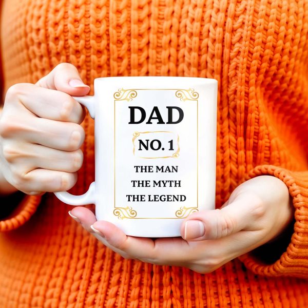 Dad No. 1 The Man The Myth The Legend Superhero Mug - Personalized Custom Coffee Mug - DAD017_MG