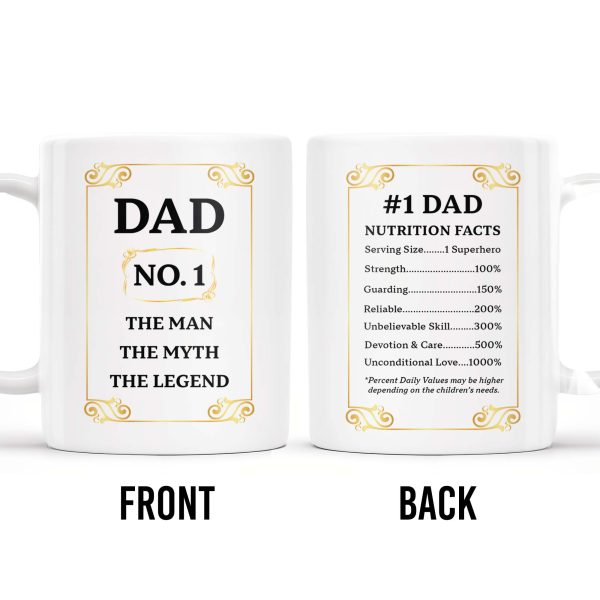 Dad No. 1 The Man The Myth The Legend Superhero Mug - Personalized Custom Coffee Mug - DAD017_MG