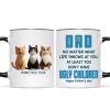 Dad No Matter What Life Throws At You, Funny Cartoon Cats Personalized Mug, Father's Day Gift for Cat Dads
