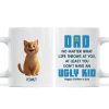 Dad No Matter What Life Throws At You, Funny Cartoon Cats Personalized Mug, Father's Day Gift for Cat Dads