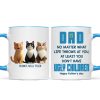 Dad No Matter What Life Throws At You, Funny Cartoon Cats Personalized Mug, Father's Day Gift for Cat Dads