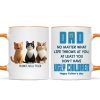 Dad No Matter What Life Throws At You, Funny Cartoon Cats Personalized Mug, Father's Day Gift for Cat Dads
