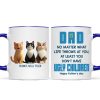 Dad No Matter What Life Throws At You, Funny Cartoon Cats Personalized Mug, Father's Day Gift for Cat Dads