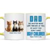 Dad No Matter What Life Throws At You, Funny Cartoon Cats Personalized Mug, Father's Day Gift for Cat Dads