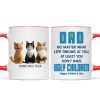 Dad No Matter What Life Throws At You, Funny Cartoon Cats Personalized Mug, Father's Day Gift for Cat Dads