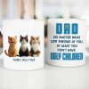 Dad No Matter What Life Throws At You, Funny Cartoon Cats Personalized Mug, Father's Day Gift for Cat Dads