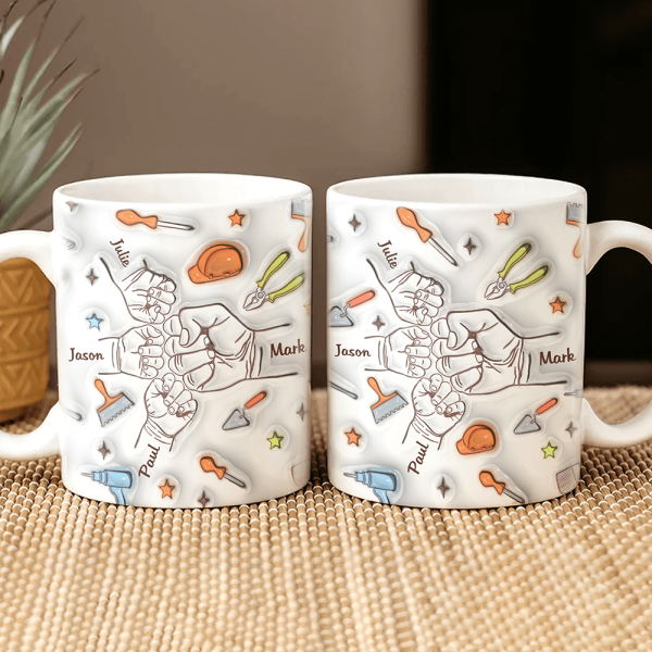 Dad Punch 3D Mug Personalized Gift TH10 890917 Dad Punch 3D Mug Personalized Gift TH10 890917