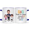 Dad Thanks For Always Saying Yes Caricature Style Personalized Mug