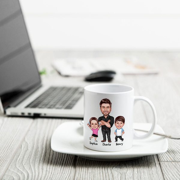Dad Thanks For Always Saying Yes Caricature Style Personalized Mug