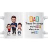 Dad Thanks For Always Saying Yes Caricature Style Personalized Mug