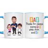 Dad Thanks For Always Saying Yes Caricature Style Personalized Mug