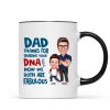 Dad Thanks For Sharing Your DNA Personalized Mug, Father's Day Gift From Son, Daughter