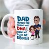 Dad Thanks For Sharing Your DNA Personalized Mug, Father's Day Gift From Son, Daughter