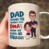 Dad Thanks For Sharing Your DNA Personalized Mug, Father's Day Gift From Son, Daughter