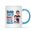 Dad Thanks For Sharing Your DNA Personalized Mug, Father's Day Gift From Son, Daughter