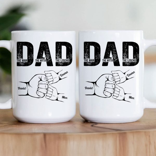 Dad The Man The Myth The Legend Fist Bump - Personalized Mug Dad The Man The Myth The Legend Fist Bump - Personalized Mug