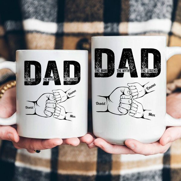 Dad The Man The Myth The Legend Fist Bump - Personalized Mug Dad The Man The Myth The Legend Fist Bump - Personalized Mug