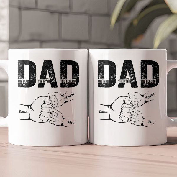 Dad The Man The Myth The Legend Fist Bump - Personalized Mug Dad The Man The Myth The Legend Fist Bump - Personalized Mug