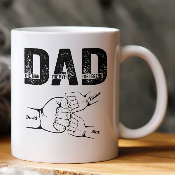 Dad The Man The Myth The Legend Fist Bump - Personalized Mug Dad The Man The Myth The Legend Fist Bump - Personalized Mug