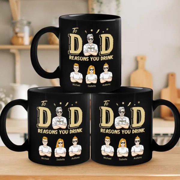 Dad, We Are Awesome, Thank You - Family Personalized Custom Black Mug - Father's Day, Gift For Dad, Grandpa Dad, We Are Awesome, Thank You - Family Personalized Custom Black Mug - Father's Day, Gift For Dad, Grandpa