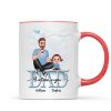 Dad We Love You Cartoon Dad & Doll Kids Sitting On Word Personalized Mug