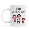 Dad We Love You Funny Caricature Personalized Mug, Father's Day Gift For Him