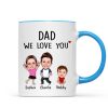 Dad We Love You Funny Caricature Personalized Mug, Father's Day Gift For Him