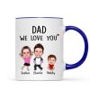 Dad We Love You Funny Caricature Personalized Mug, Father's Day Gift For Him