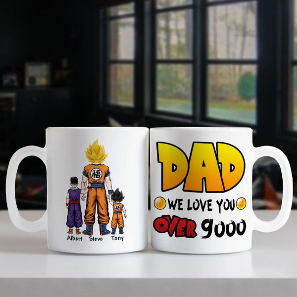 Dad, We Love You Over 9000, Personalized Mug, Gift For Dad, 04hupo010623hh Dad, We Love You Over 9000, Personalized Mug, Gift For Dad, 04hupo010623hh