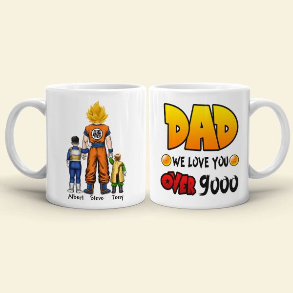 Dad, We Love You Over 9000, Personalized Mug, Gift For Dad, 04hupo010623hh Dad, We Love You Over 9000, Personalized Mug, Gift For Dad, 04hupo010623hh
