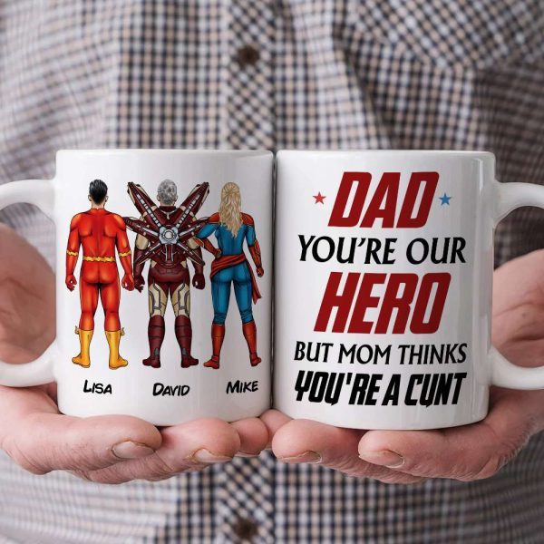 Dad You're Our Hero Personalized Mug 04DNHN240523TM Dad You're Our Hero Personalized Mug 04DNHN240523TM