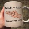 Daddy And Kid Hands Fist Bump Besties Since Personalized Mug